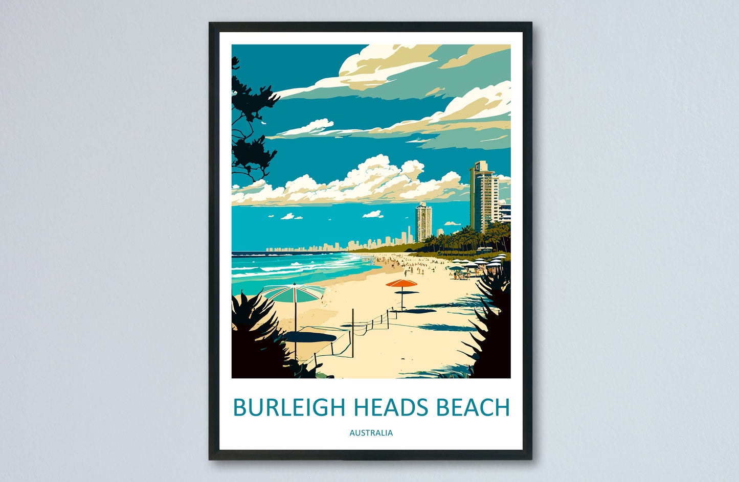 Burleigh Heads Beach Travel Print Wall Art Burleigh Heads Wall Hanging Home Décor Burleigh Heads Beach Gift Art Lovers Wall Art Australia