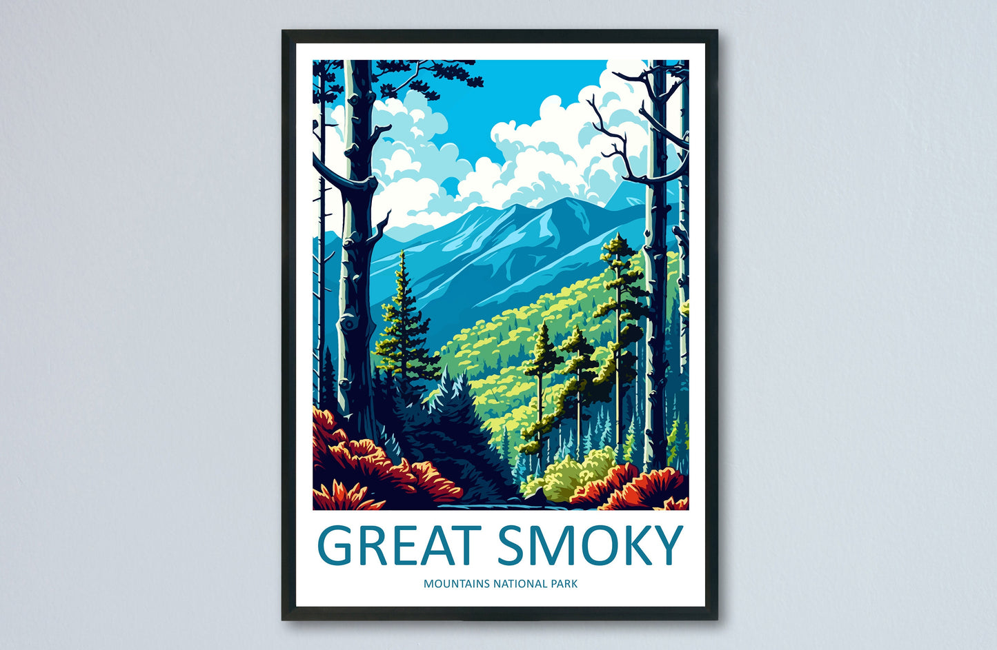 Great Smoky Mountains National Park Travel Print Wall Art Great Smoky Mountains National Park Wall Hanging Home Décor Great Smoky Mountains
