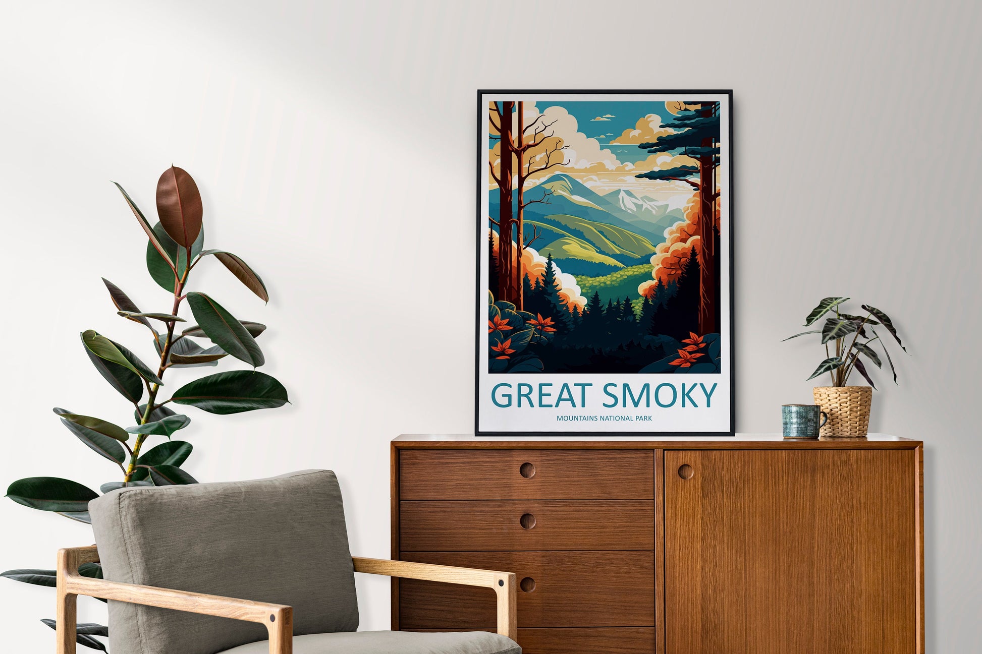 Great Smoky Mountains National Park Travel Print Wall Art Great Smoky Mountains National Park Wall Hanging Home Décor Great Smoky Mountains