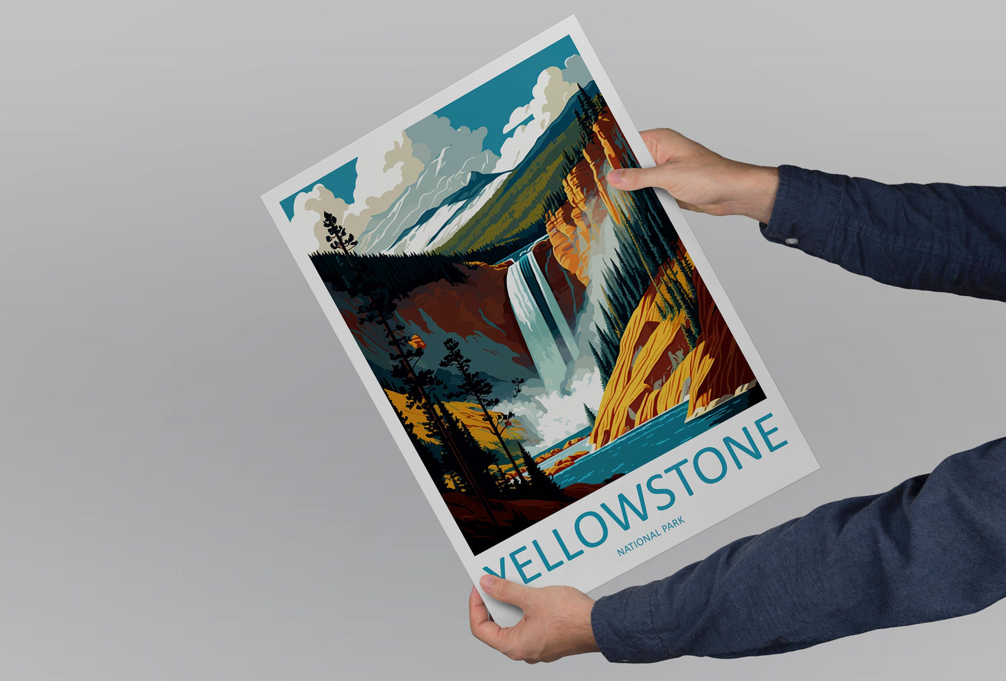 Yellowstone National Park Travel Print Wall Art Yellowstone National Park Wall Hanging Home Décor Yellowstone National Park Art Gift Poster