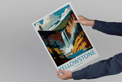 Yellowstone National Park Travel Print Wall Art Yellowstone National Park Wall Hanging Home Décor Yellowstone National Park Art Gift Poster