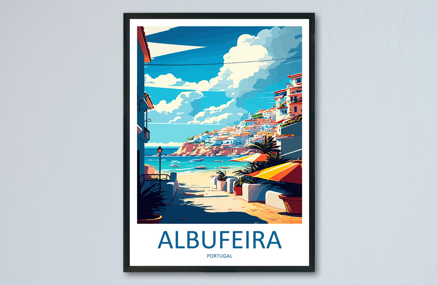 Albufeira Travel Print Wall Art Albufeira Wall Hanging Home Décor Albufeira Gift Art Lovers Portugal Art Lover Gift Cascais Wall Décor