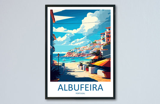 Albufeira Travel Print Wall Art Albufeira Wall Hanging Home Décor Albufeira Gift Art Lovers Portugal Art Lover Gift Cascais Wall Décor