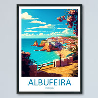 Albufeira Travel Print Wall Art Albufeira Wall Hanging Home Décor Albufeira Gift Art Lovers Portugal Art Lover Gift Cascais Wall Décor
