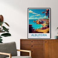 Albufeira Travel Print Wall Art Albufeira Wall Hanging Home Décor Albufeira Gift Art Lovers Portugal Art Lover Gift Cascais Wall Décor