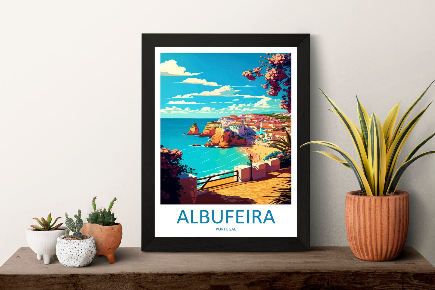 Albufeira Travel Print Wall Art Albufeira Wall Hanging Home Décor Albufeira Gift Art Lovers Portugal Art Lover Gift Cascais Wall Décor
