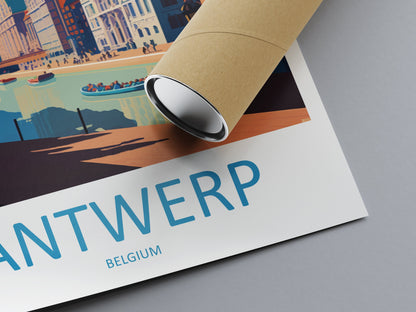 Antwerp Travel Print Wall Art Antwerp Wall Hanging Home Décor Antwerp Gift Art Lovers Belgium Art Lover Gift Antwerp Wall Décor