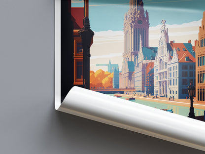 Antwerp Travel Print Wall Art Antwerp Wall Hanging Home Décor Antwerp Gift Art Lovers Belgium Art Lover Gift Antwerp Wall Décor