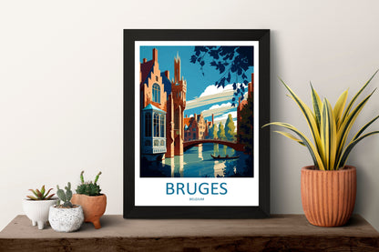 Bruges Travel Print Wall Art Bruges Wall Hanging Home Décor Bruges Gift Art Lovers Belgium Art Lover Gift Bruges Wall Décor