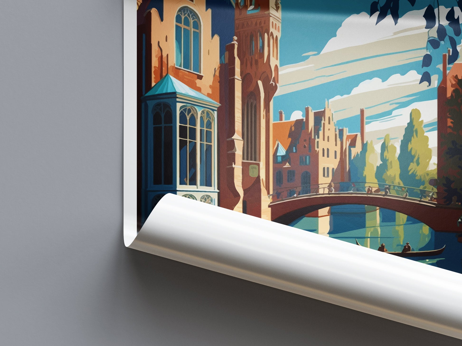 Bruges Travel Print Wall Art Bruges Wall Hanging Home Décor Bruges Gift Art Lovers Belgium Art Lover Gift Bruges Wall Décor