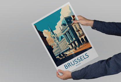 Brussels Travel Print Wall Art Brussels Wall Hanging Home Décor Brussels Gift Art Lovers Belgium Art Lover Gift Brussels Wall Décor