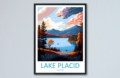 Lake Placid Travel Print Wall Art Lake Placid Wall Hanging Home Décor Lake Placid Gift Art Lovers New York State Art Gift Lover Print