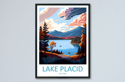 Lake Placid Travel Print Wall Art Lake Placid Wall Hanging Home Décor Lake Placid Gift Art Lovers New York State Art Gift Lover Print