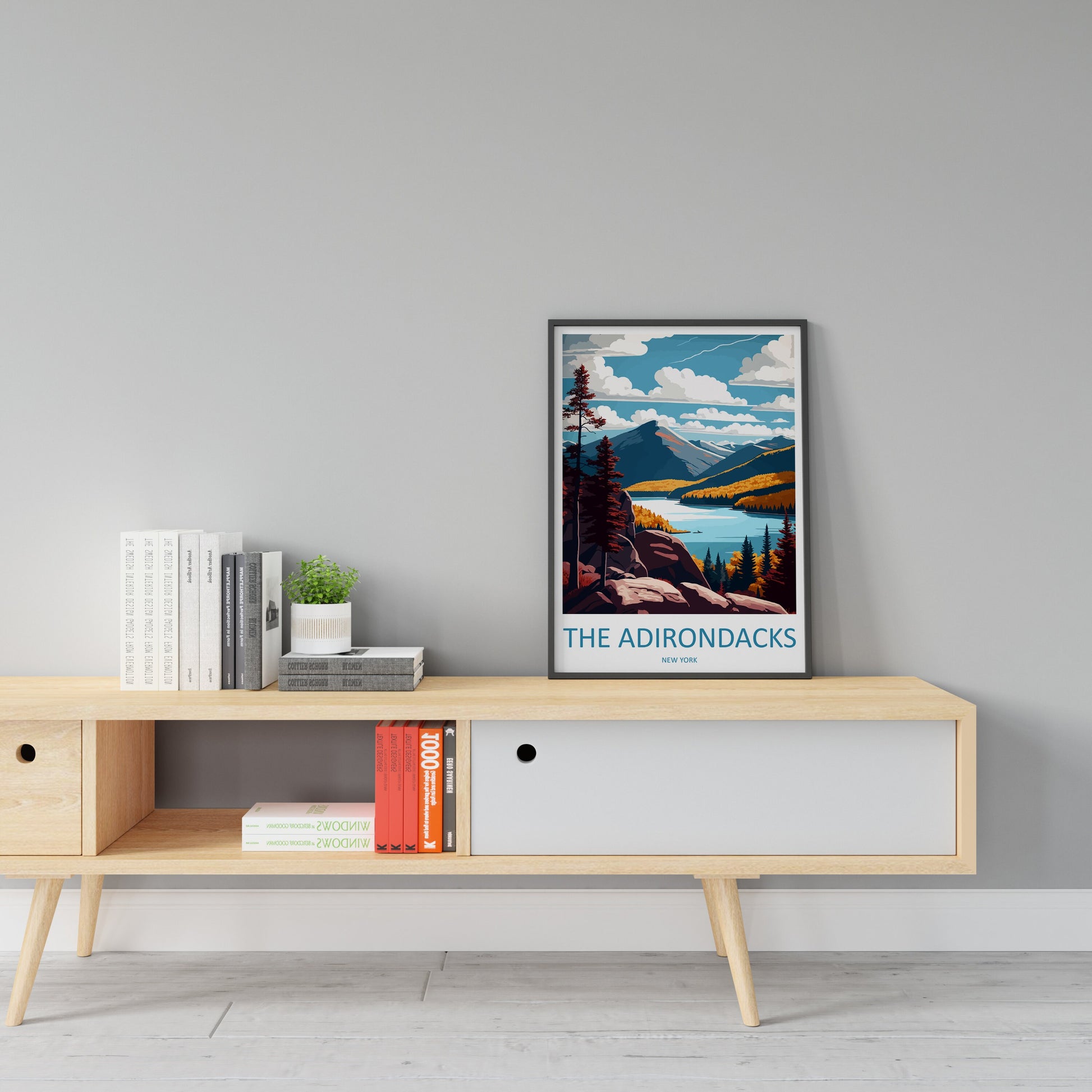 The Adirondacks Travel Print Wall Art The Adirondacks Wall Hanging Home Décor The Adirondacks Gift Art Lovers New York State Art Gift