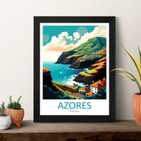 Azores Travel Print Wall Art Azores Wall Hanging Home Décor Azores Gift Art Lovers Portugal Art Lover Gift Azores Wall Décor Print