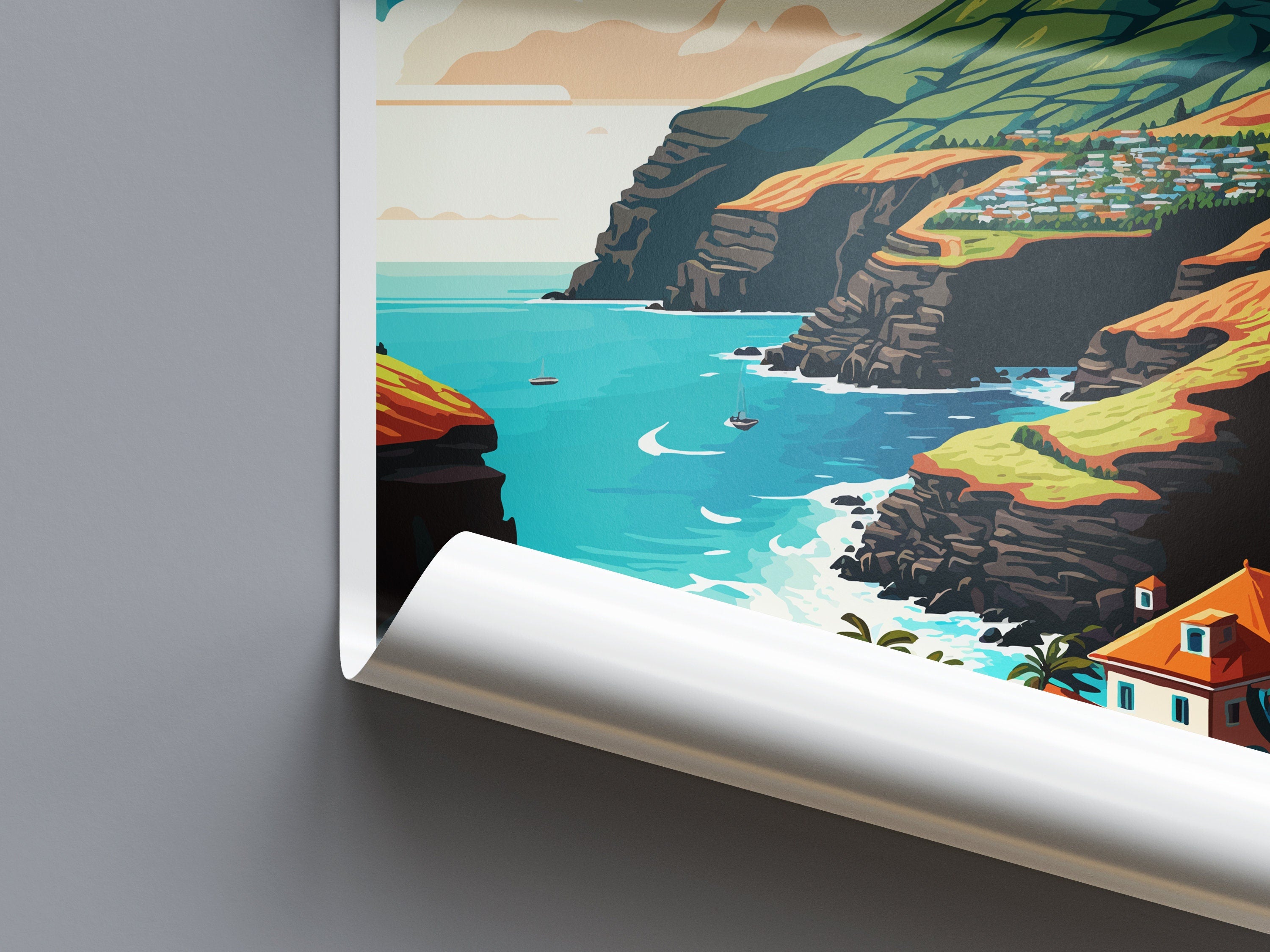 Azores Travel Print Wall Art Azores Wall Hanging Home Décor Azores Gift Art Lovers Portugal Art Lover Gift Azores Wall Décor Print