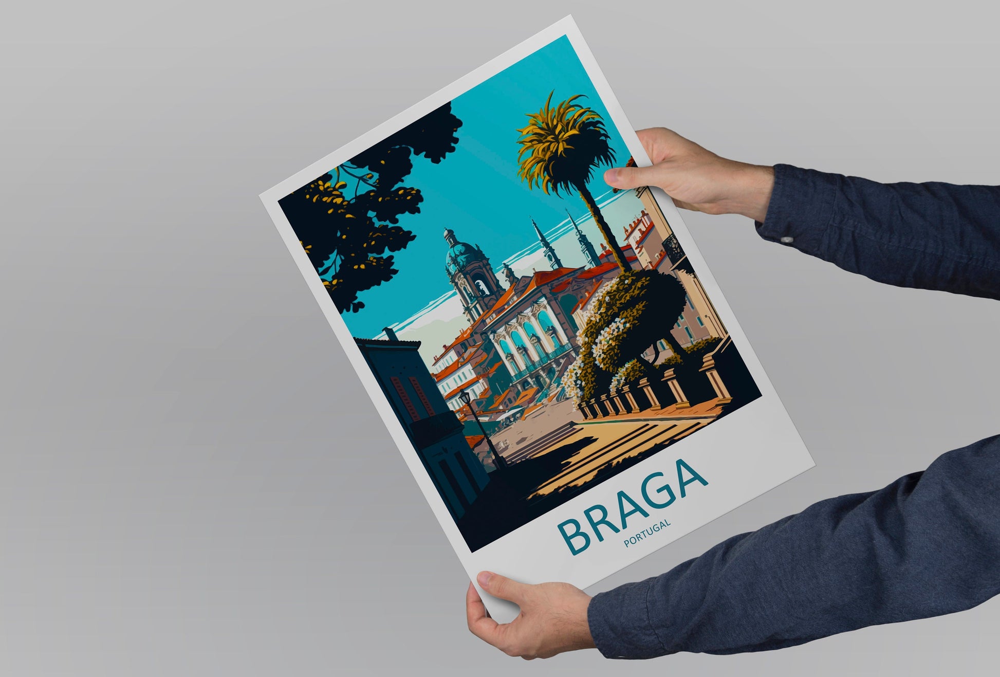 Braga Travel Print Wall Art Braga Wall Hanging Home Décor Braga Gift Art Lovers Portugal Art Lover Gift Braga Wall Décor Print