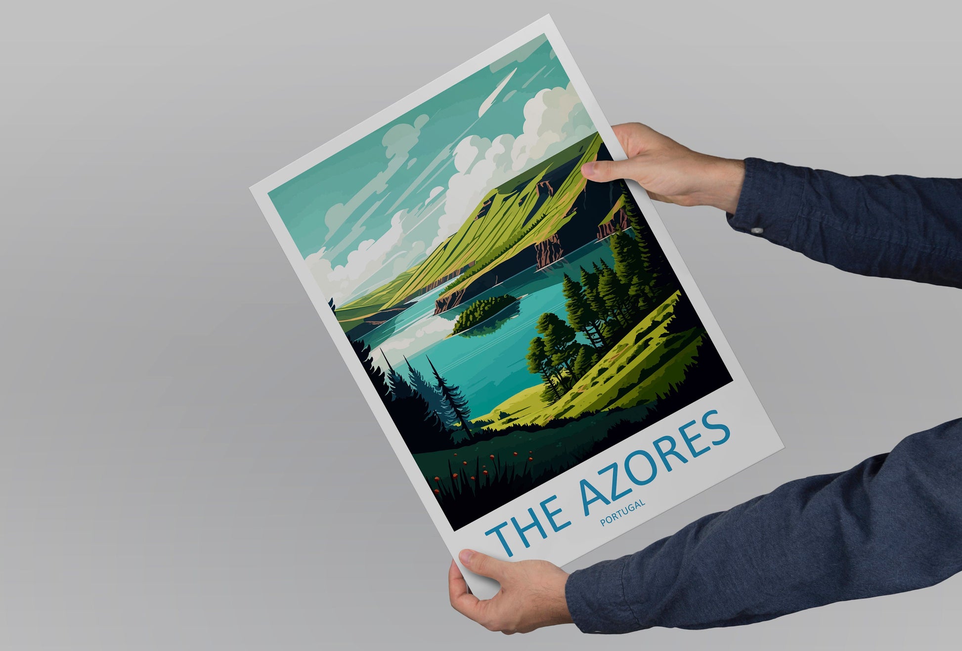 The Azores Travel Print Wall Art The Azores Wall Hanging Home Décor The Azores Gift Art Lovers Portugal Art Lover Gift The Azores Wall Décor