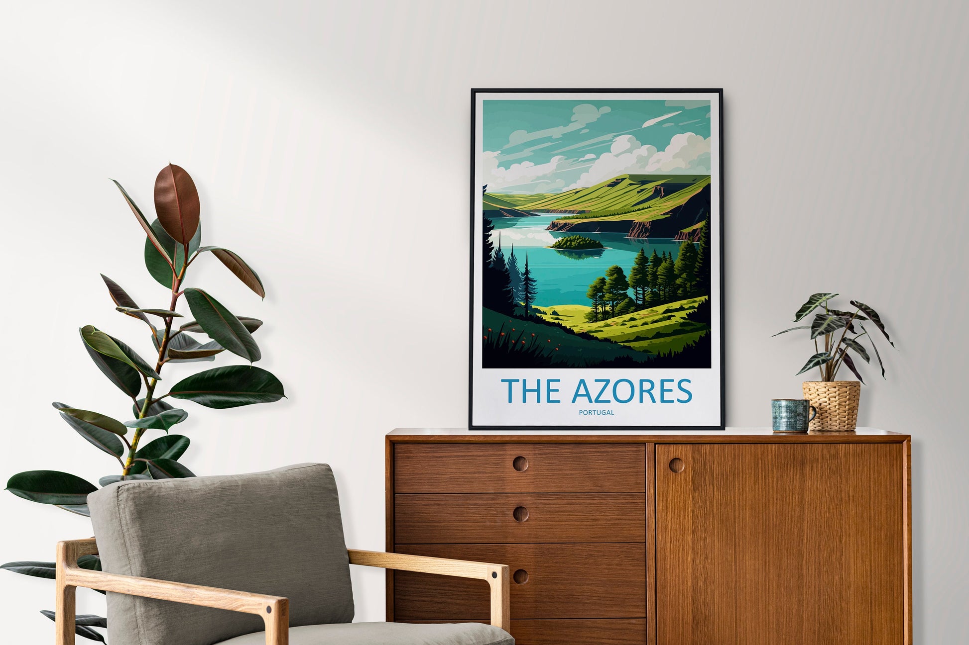 The Azores Travel Print Wall Art The Azores Wall Hanging Home Décor The Azores Gift Art Lovers Portugal Art Lover Gift The Azores Wall Décor