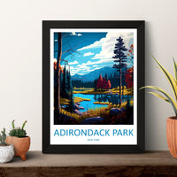 Adirondack Park Travel Print Wall Art Adirondack Park Wall Hanging Home Décor Adirondack Park Gift Art Lovers New York State Art Gift Lover