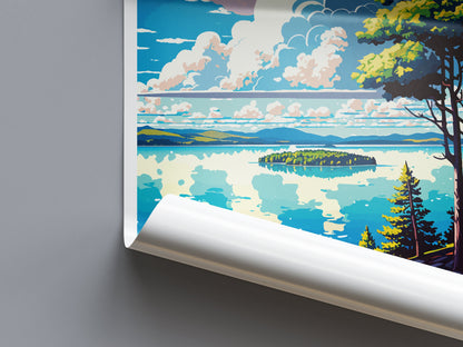 Lake Champlain Travel Print Wall Art Lake Champlain Wall Hanging Home Décor Lake Champlain Gift Art Lovers New York State Art Gift Lover