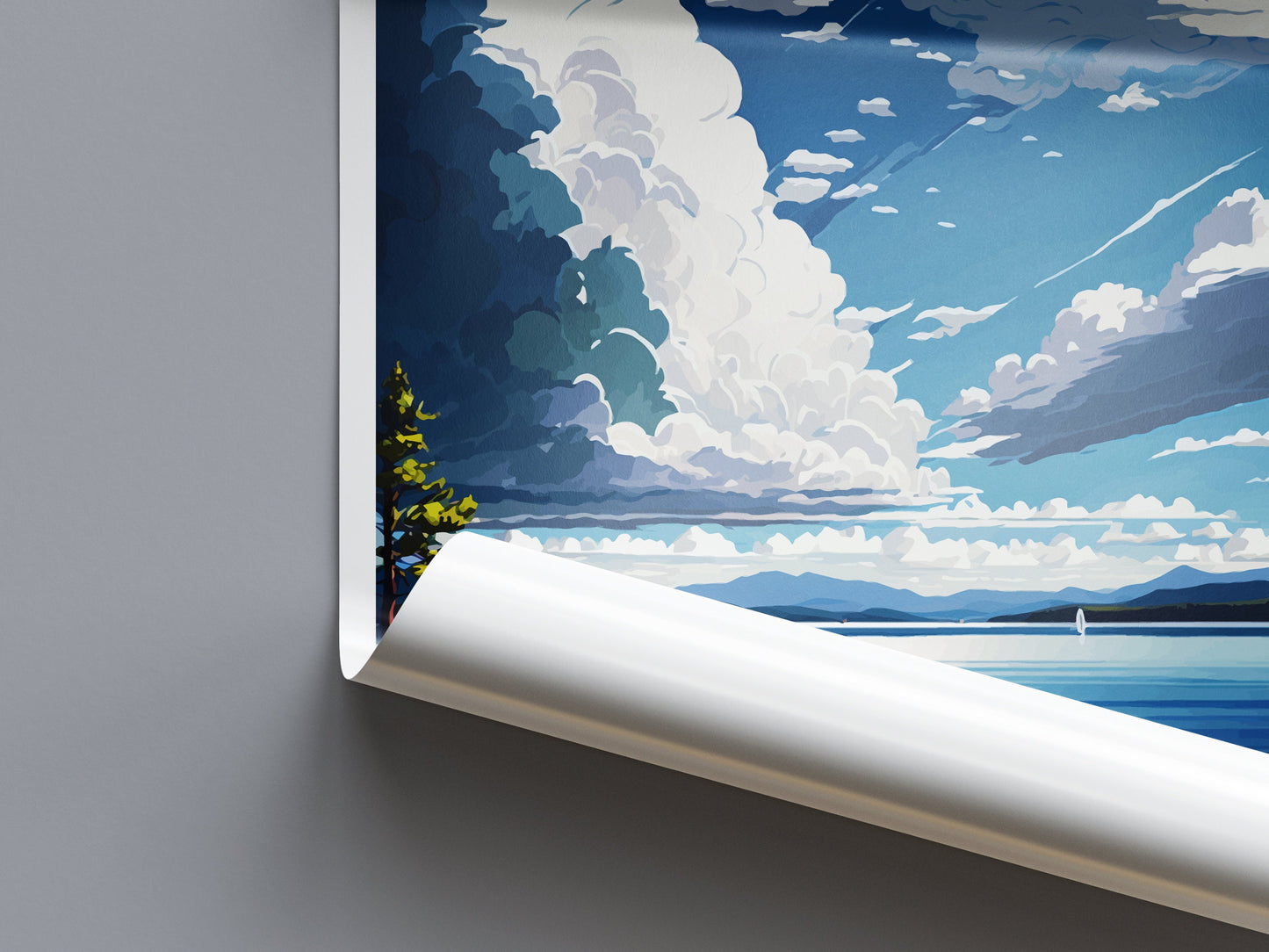 Lake Champlain Travel Print Wall Art Lake Champlain Wall Hanging Home Décor Lake Champlain Gift Art Lovers New York State Art Gift Lover