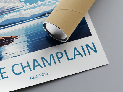 Lake Champlain Travel Print Wall Art Lake Champlain Wall Hanging Home Décor Lake Champlain Gift Art Lovers New York State Art Gift Lover