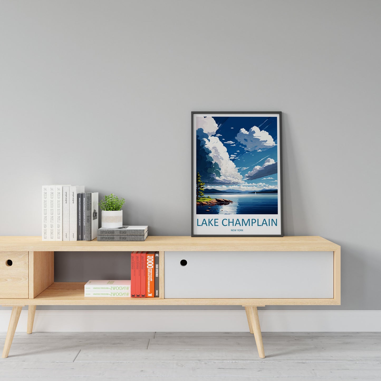 Lake Champlain Travel Print Wall Art Lake Champlain Wall Hanging Home Décor Lake Champlain Gift Art Lovers New York State Art Gift Lover