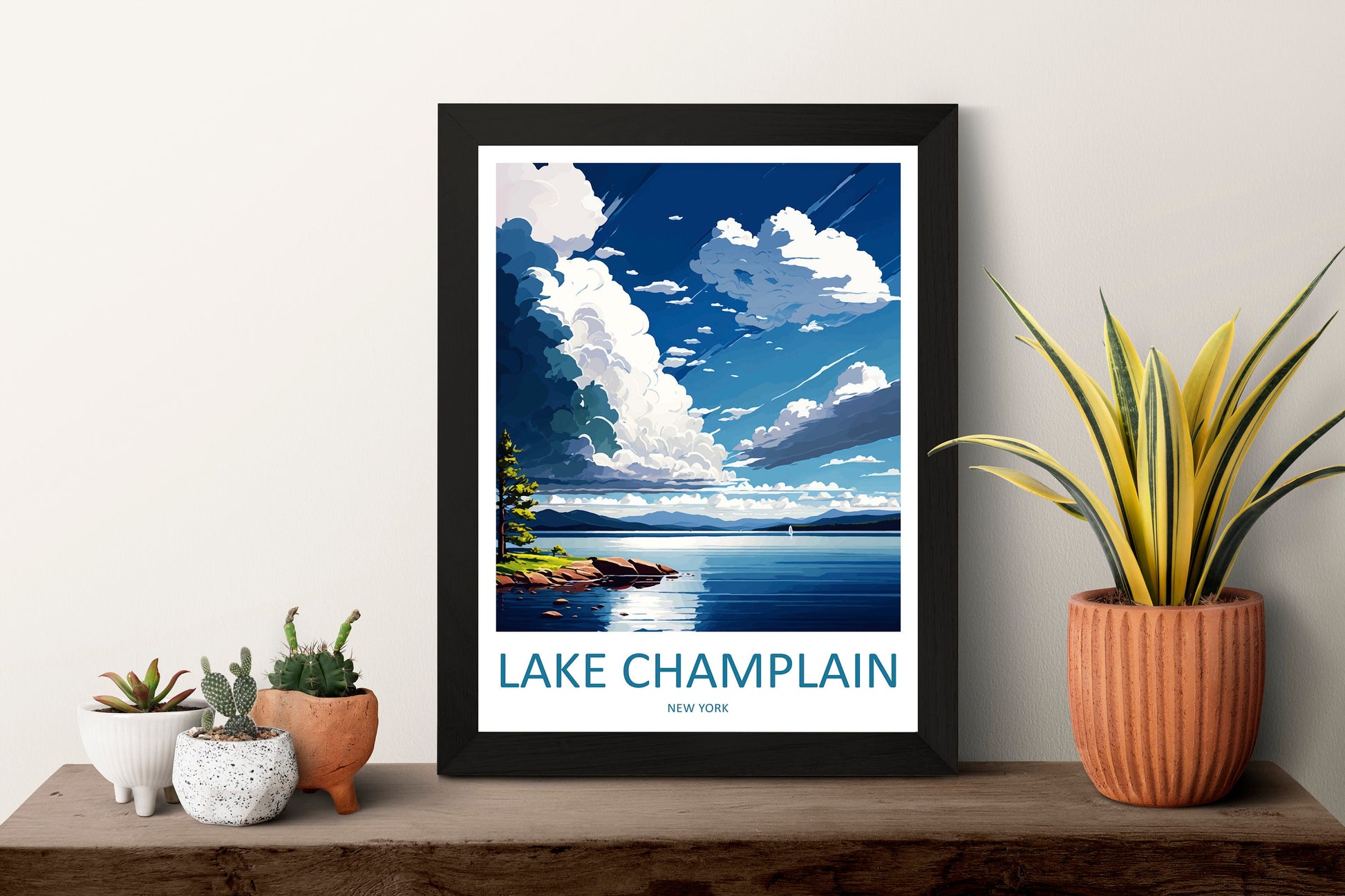 Lake Champlain Travel Print Wall Art Lake Champlain Wall Hanging Home Décor Lake Champlain Gift Art Lovers New York State Art Gift Lover
