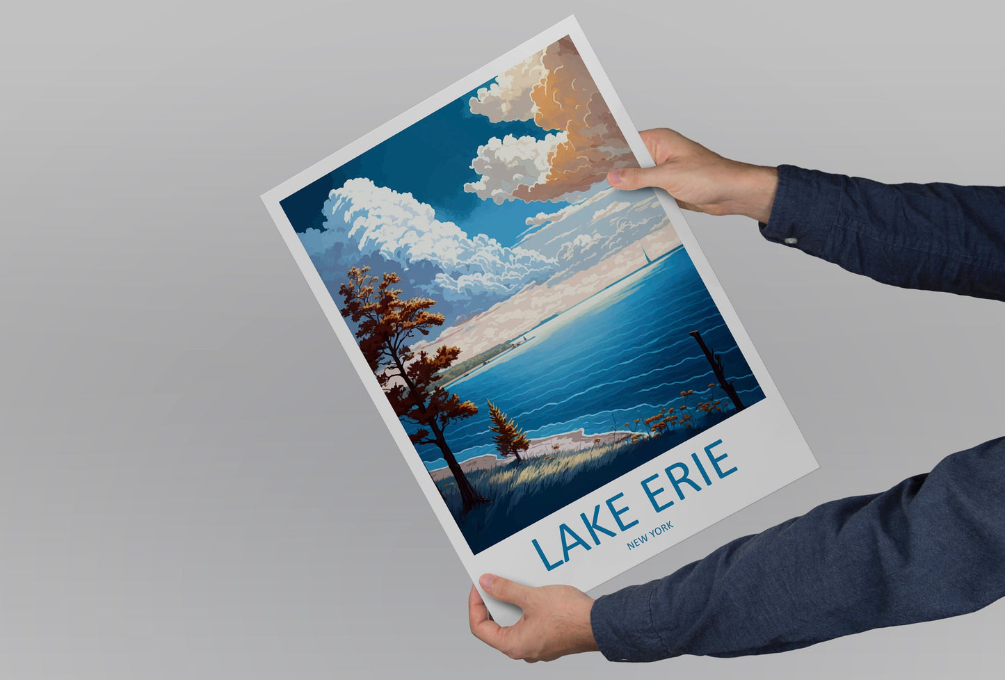 Lake Erie Travel Print Wall Art Lake Erie Wall Hanging Home Décor Lake Erie Gift Art Lovers New York State Art Gift Lover Print