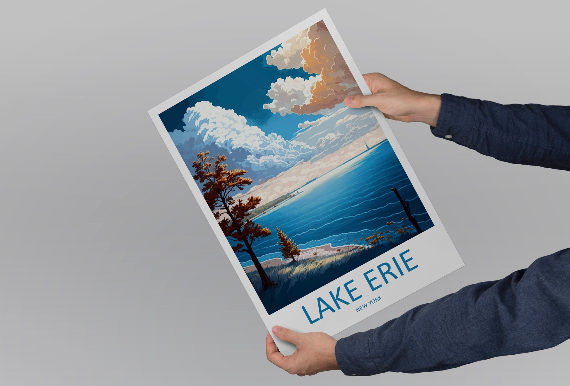 Lake Erie Travel Print Wall Art Lake Erie Wall Hanging Home Décor Lake Erie Gift Art Lovers New York State Art Gift Lover Print