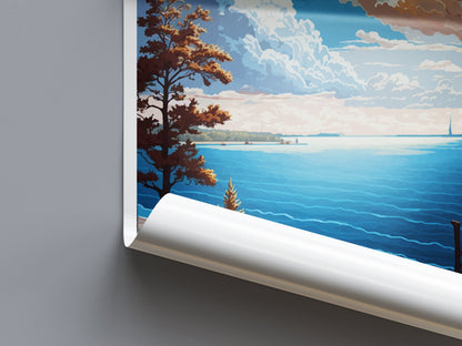 Lake Erie Travel Print Wall Art Lake Erie Wall Hanging Home Décor Lake Erie Gift Art Lovers New York State Art Gift Lover Print