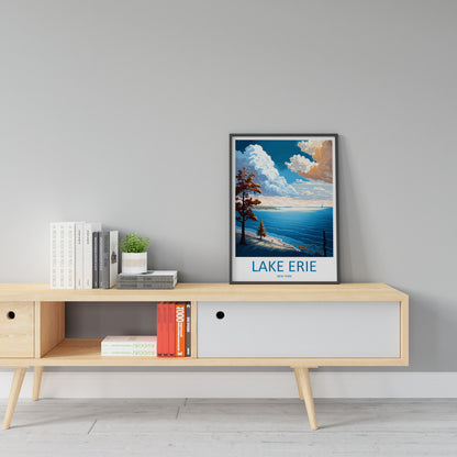 Lake Erie Travel Print Wall Art Lake Erie Wall Hanging Home Décor Lake Erie Gift Art Lovers New York State Art Gift Lover Print