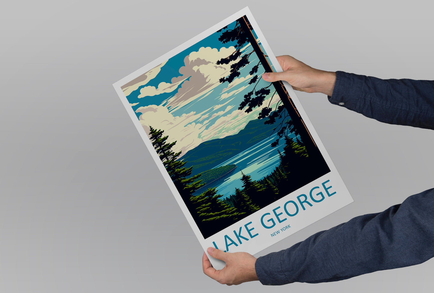 Lake George Travel Print Wall Art Lake George Wall Hanging Home Décor Lake George Gift Art Lovers New York State Art Gift Lover Print