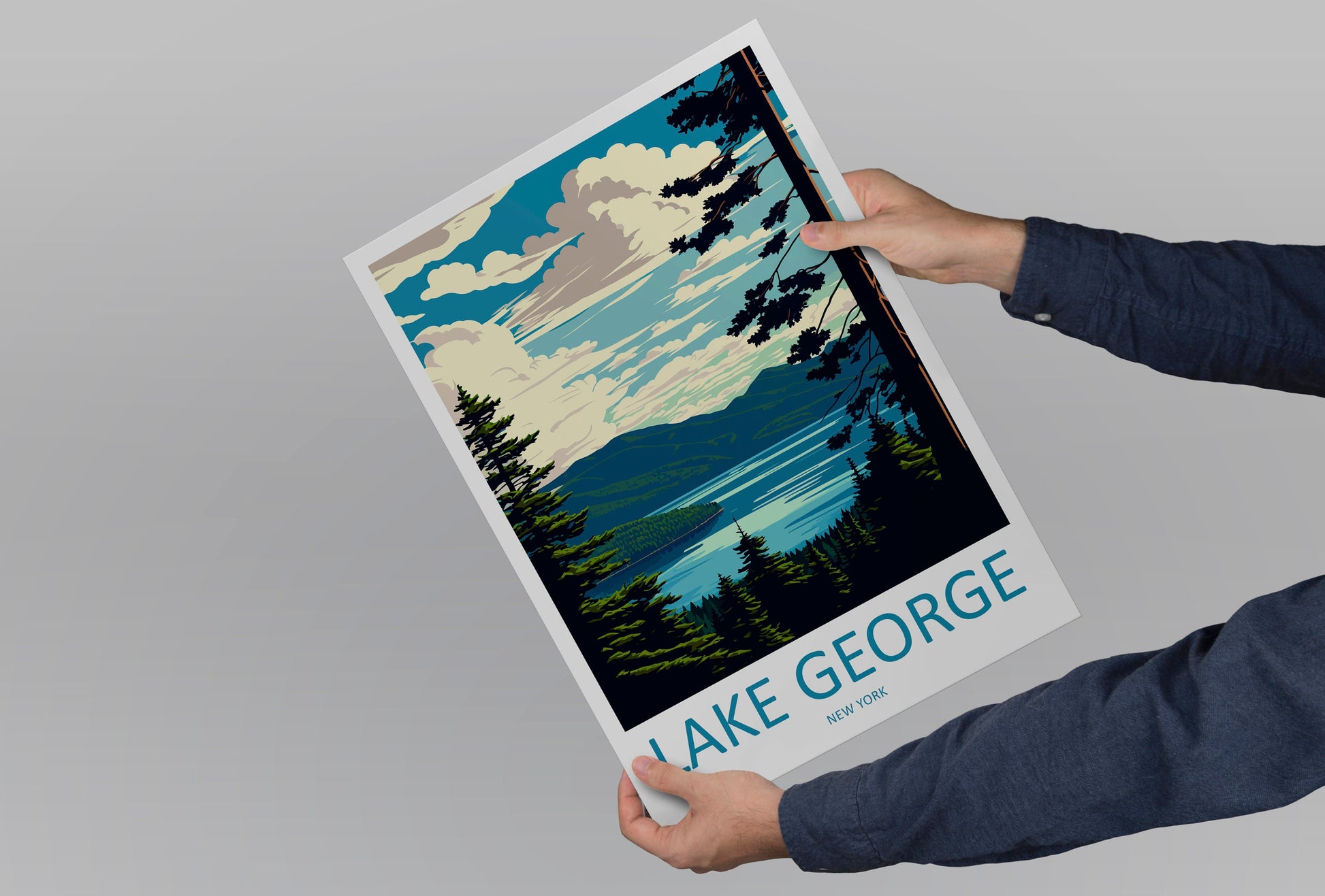 Lake George Travel Print Wall Art Lake George Wall Hanging Home Décor Lake George Gift Art Lovers New York State Art Gift Lover Print