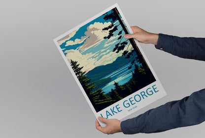 Lake George Travel Print Wall Art Lake George Wall Hanging Home Décor Lake George Gift Art Lovers New York State Art Gift Lover Print