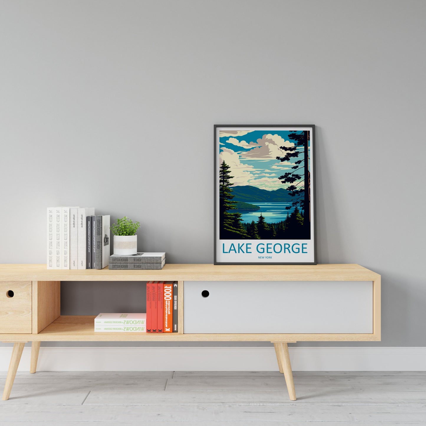 Lake George Travel Print Wall Art Lake George Wall Hanging Home Décor Lake George Gift Art Lovers New York State Art Gift Lover Print