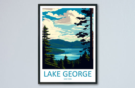 Lake George Travel Print Wall Art Lake George Wall Hanging Home Décor Lake George Gift Art Lovers New York State Art Gift Lover Print
