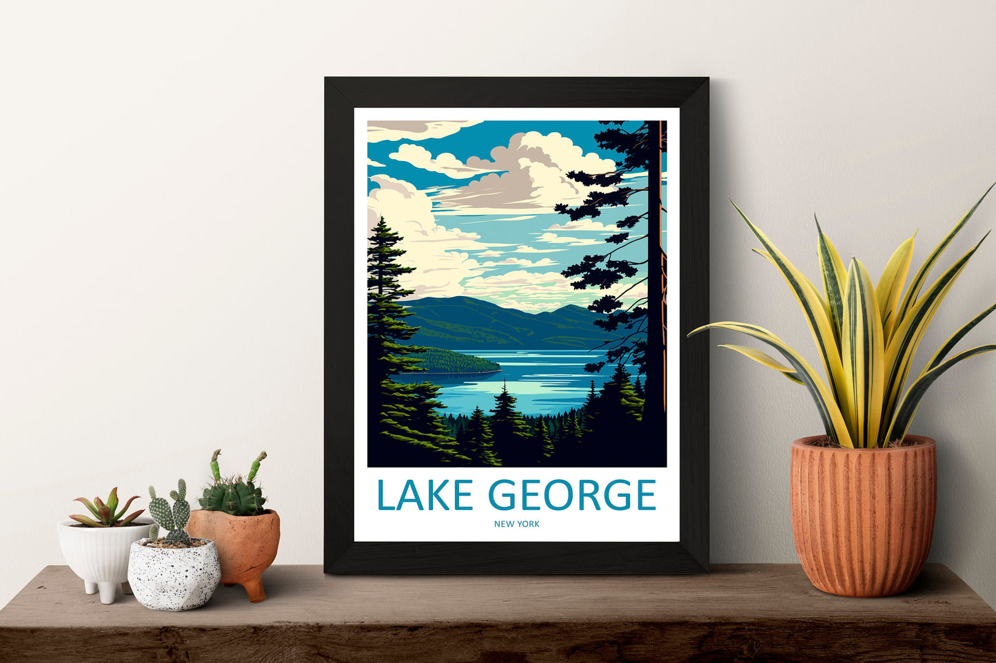 Lake George Travel Print Wall Art Lake George Wall Hanging Home Décor Lake George Gift Art Lovers New York State Art Gift Lover Print