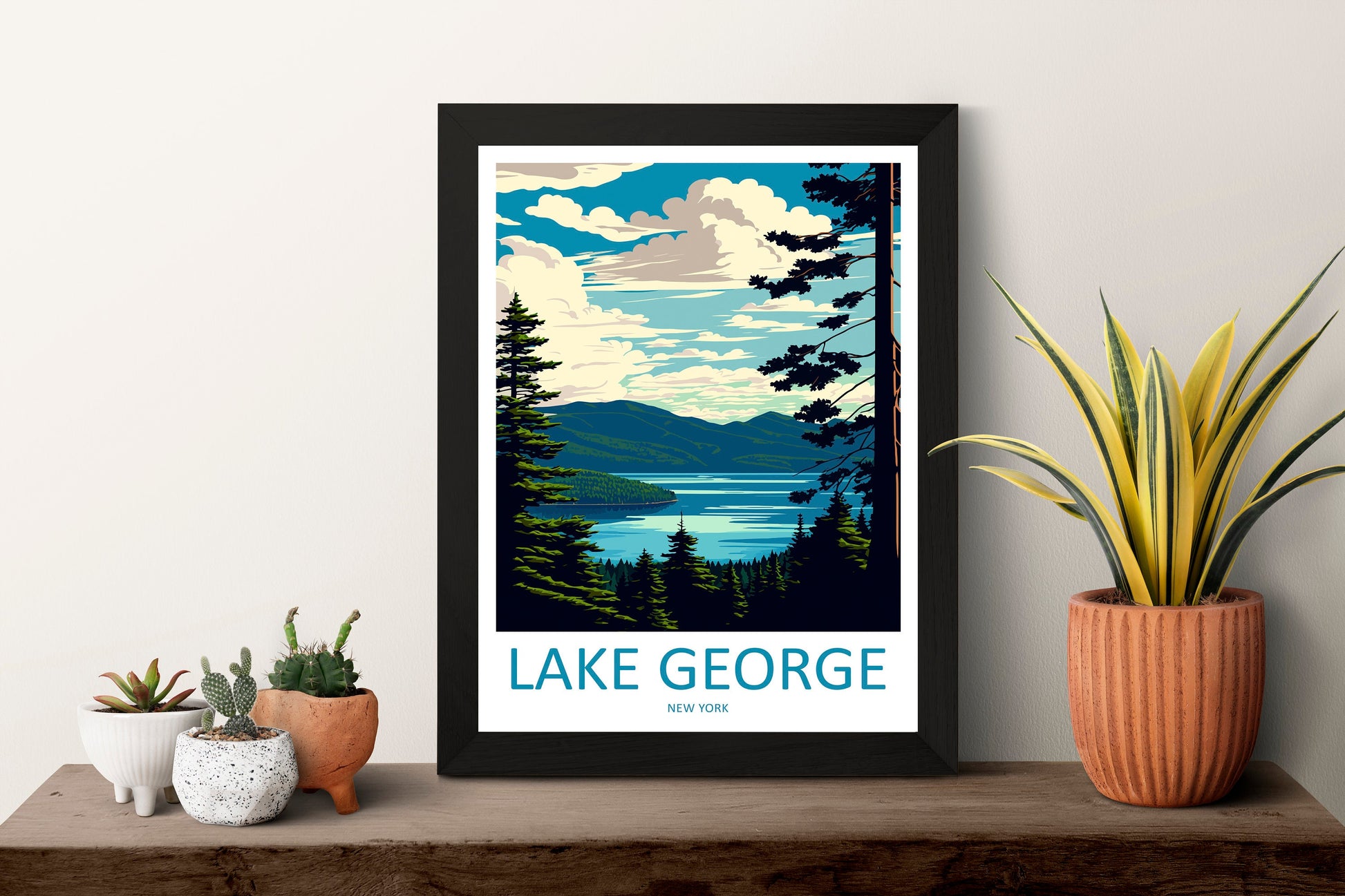 Lake George Travel Print Wall Art Lake George Wall Hanging Home Décor Lake George Gift Art Lovers New York State Art Gift Lover Print