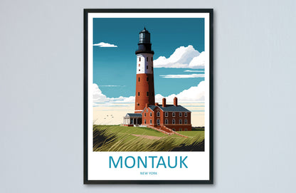 Montauk Travel Print Wall Art Montauk Wall Hanging Home Décor Montauk Gift Art Lovers New York State Art Gift Lover Poster
