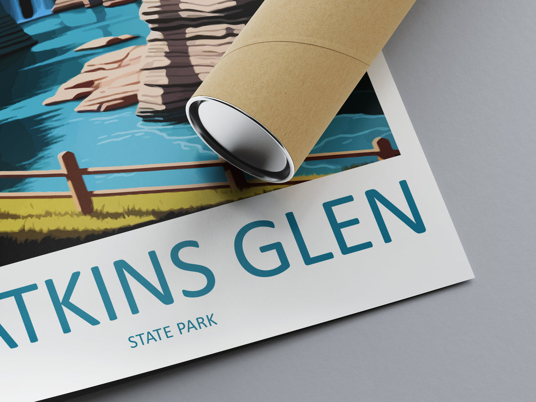 Watkins Glen State Park Travel Print Wall Art Watkins Glen Wall Hanging Home Décor Watkins Glen Gift Art Lovers New York State Art Gift