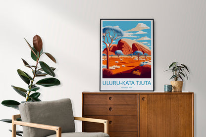 Uluṟu-Kata Tjuṯa National Park Travel Print Wall Art Uluṟu-Kata Tjuṯa Wall Hanging Home Décor Uluṟu-Kata Tjuṯa Gift Art Lovers Wall Art