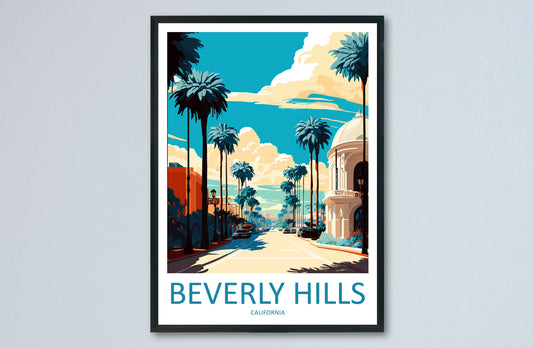 Beverly Hills Travel Print Wall Art Beverly Hills Wall Hanging Home Décor Beverly Hills Gift Art Lovers California Lover Gift Beverly Hills