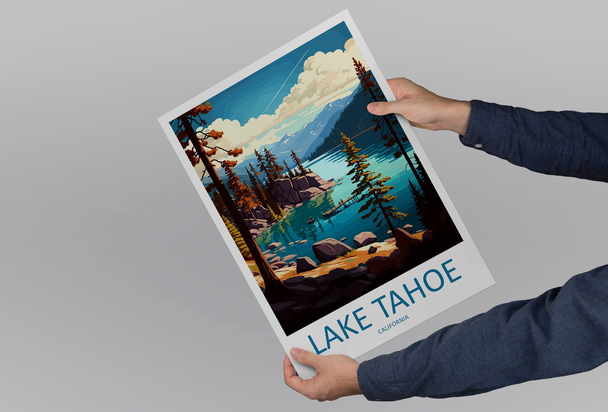 Lake Tahoe Travel Print Wall Art Lake Tahoe Wall Hanging Home Décor Lake Tahoe Gift Art Lovers California Art Lover Gift Lake Tahoe Decor
