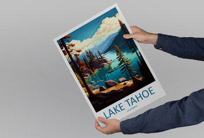 Lake Tahoe Travel Print Wall Art Lake Tahoe Wall Hanging Home Décor Lake Tahoe Gift Art Lovers California Art Lover Gift Lake Tahoe Decor