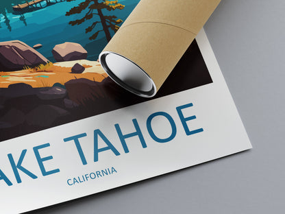 Lake Tahoe Travel Print Wall Art Lake Tahoe Wall Hanging Home Décor Lake Tahoe Gift Art Lovers California Art Lover Gift Lake Tahoe Decor