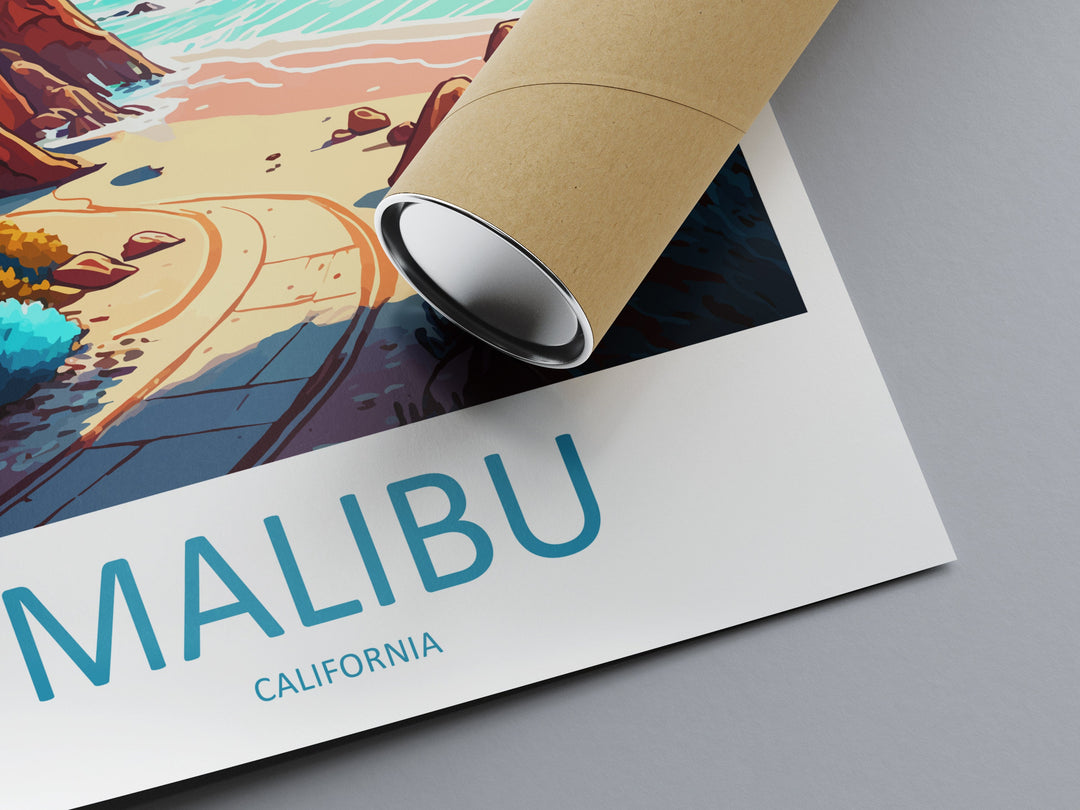 Malibu Travel Print Wall Art Malibu Wall Hanging Home Décor Malibu Gift Art Lovers California Art Lover Gift Malibu Decor