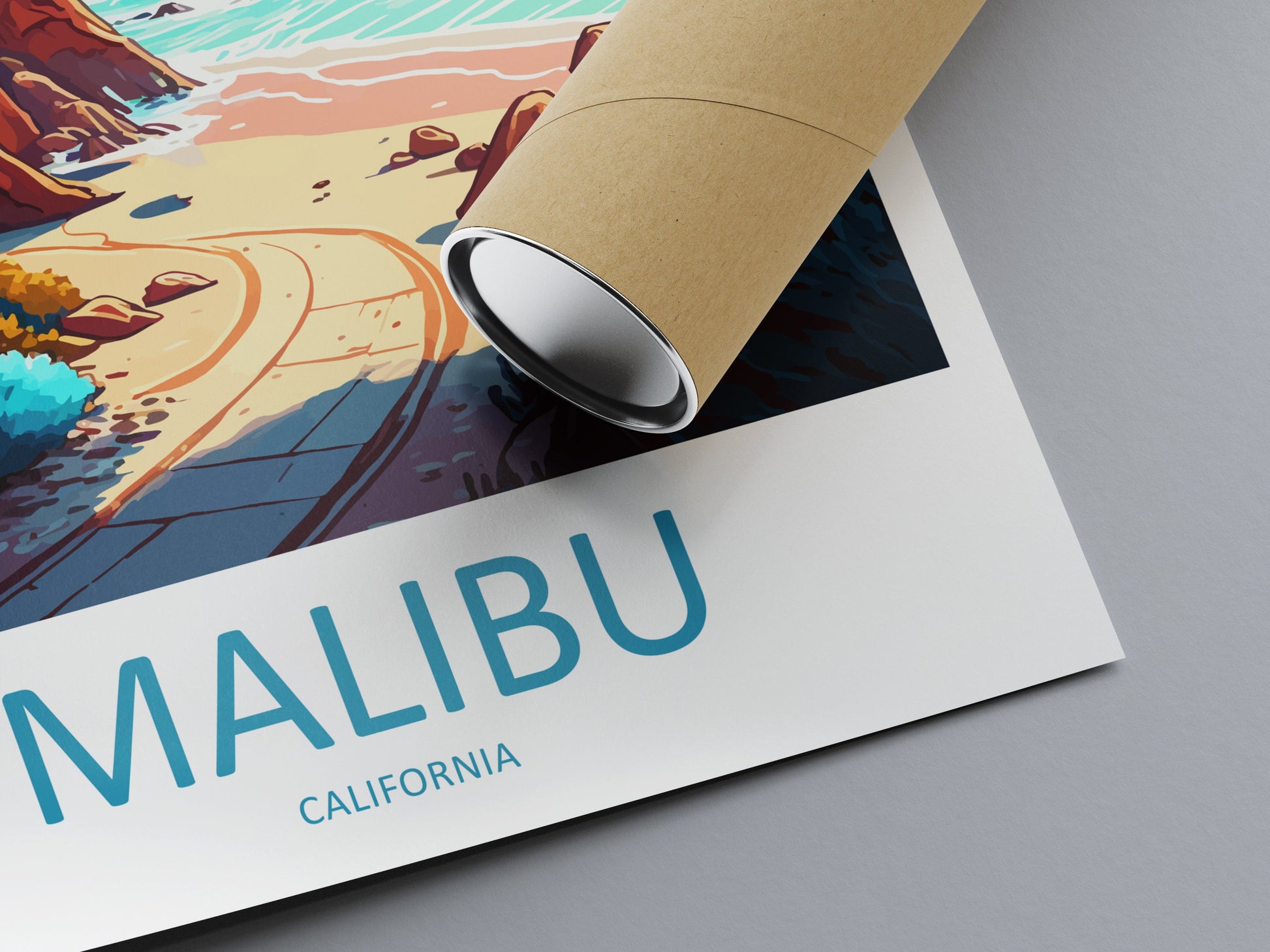 Malibu Travel Print Wall Art Malibu Wall Hanging Home Décor Malibu Gift Art Lovers California Art Lover Gift Malibu Decor