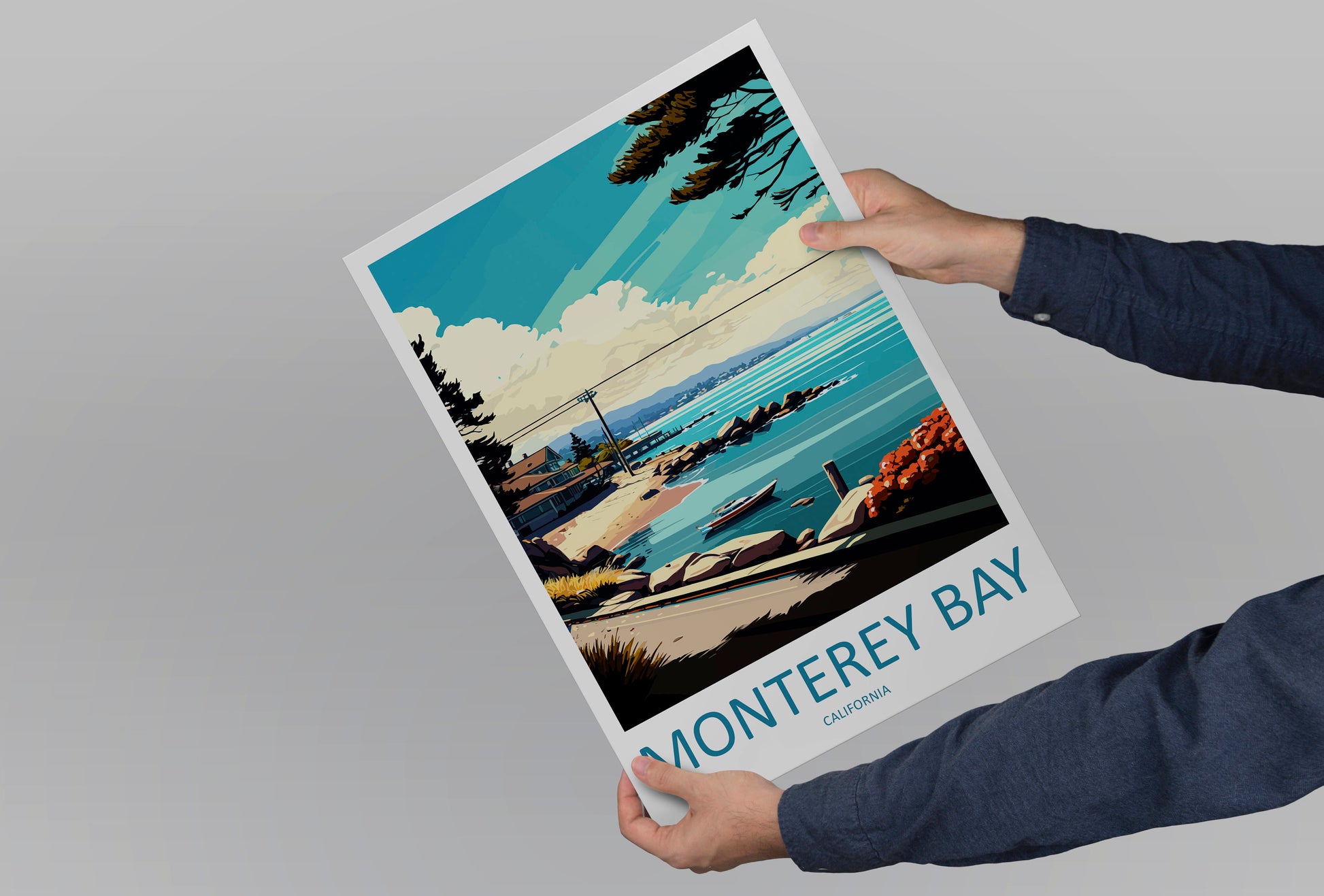 Monterey Bay Travel Print Wall Art Monterey Bay Wall Hanging Home Décor Monterey Bay Gift Art Lovers California Art Lover Gift Monterey Bay